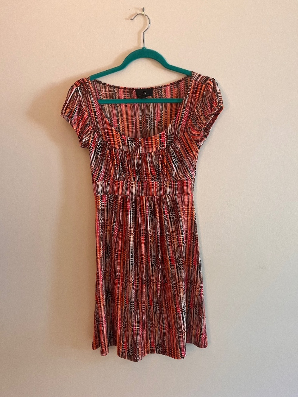 Pink and orange scoop neck dress